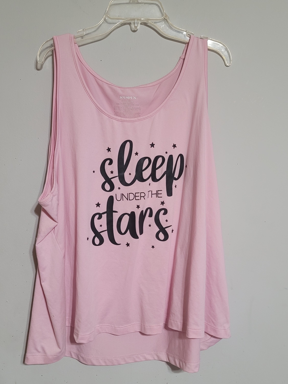 Joyspun Pajamas Tank Tops Bundle Size 2X Lot Of 2 Pink Peach Super Soft Stars - Picture 7 of 8